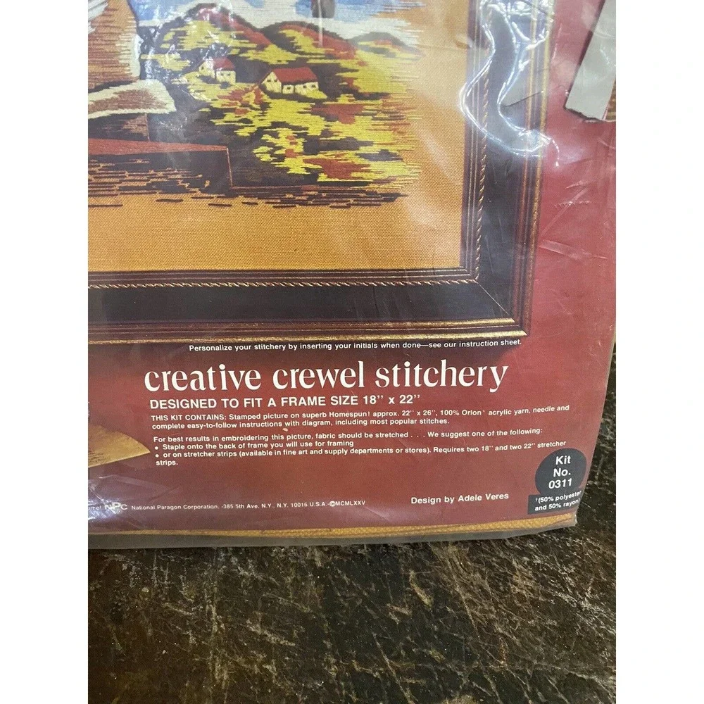 Creative Crewel Stitchery Kit 0311‎ Liberty Bell American History 1975 Paragon